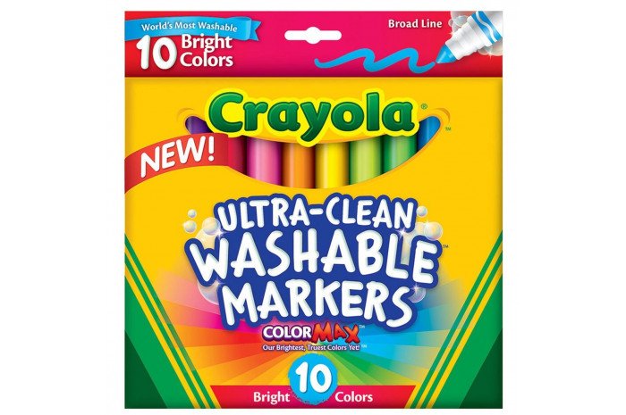 Crayola Ultra-Clean Markers, Broad Line Bright Crayola Ultra-Clean Markers, Broad Line Bright
