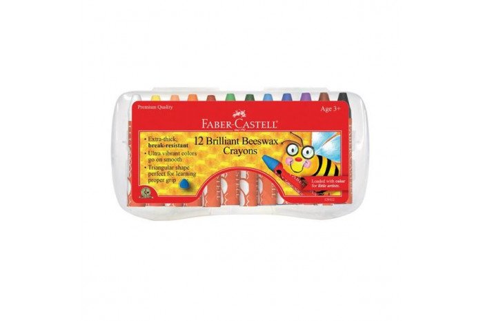 Faber-Castell Beeswax Crayons in Storage Case, 12 Vibrant Colors Faber-Castell Beeswax Crayons in Storage Case, 12 Vibrant Colors