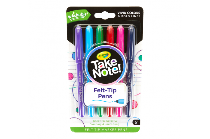 Washable Colored Felt Tip Pens (6 ct) Washable Colored Felt Tip Pens (6 ct)