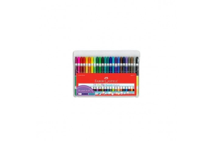 Faber Castell-DuoTip Washable Markers 24 count, 48 colors Faber Castell-DuoTip Washable Markers 24 count, 48 colors