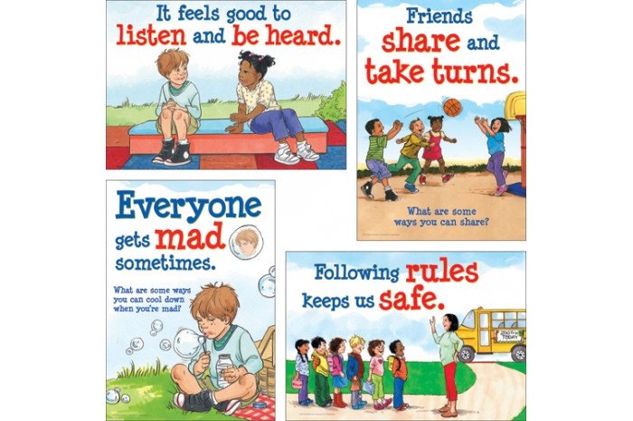 Learning to Get Along Poster Set – Playroom Furnishings: Posters & Decor