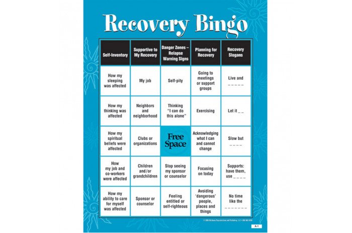 recovery bingo game for adults games