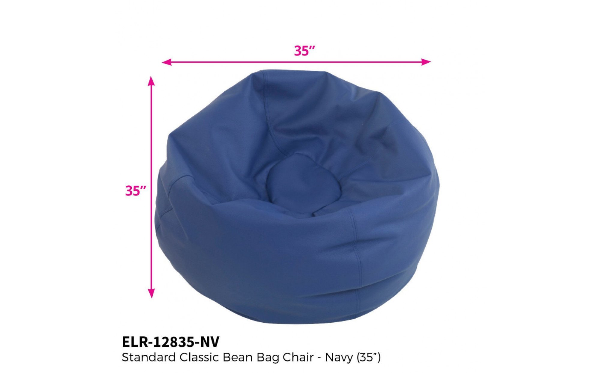 Navy Bean Bag Chair Playroom Furnishings