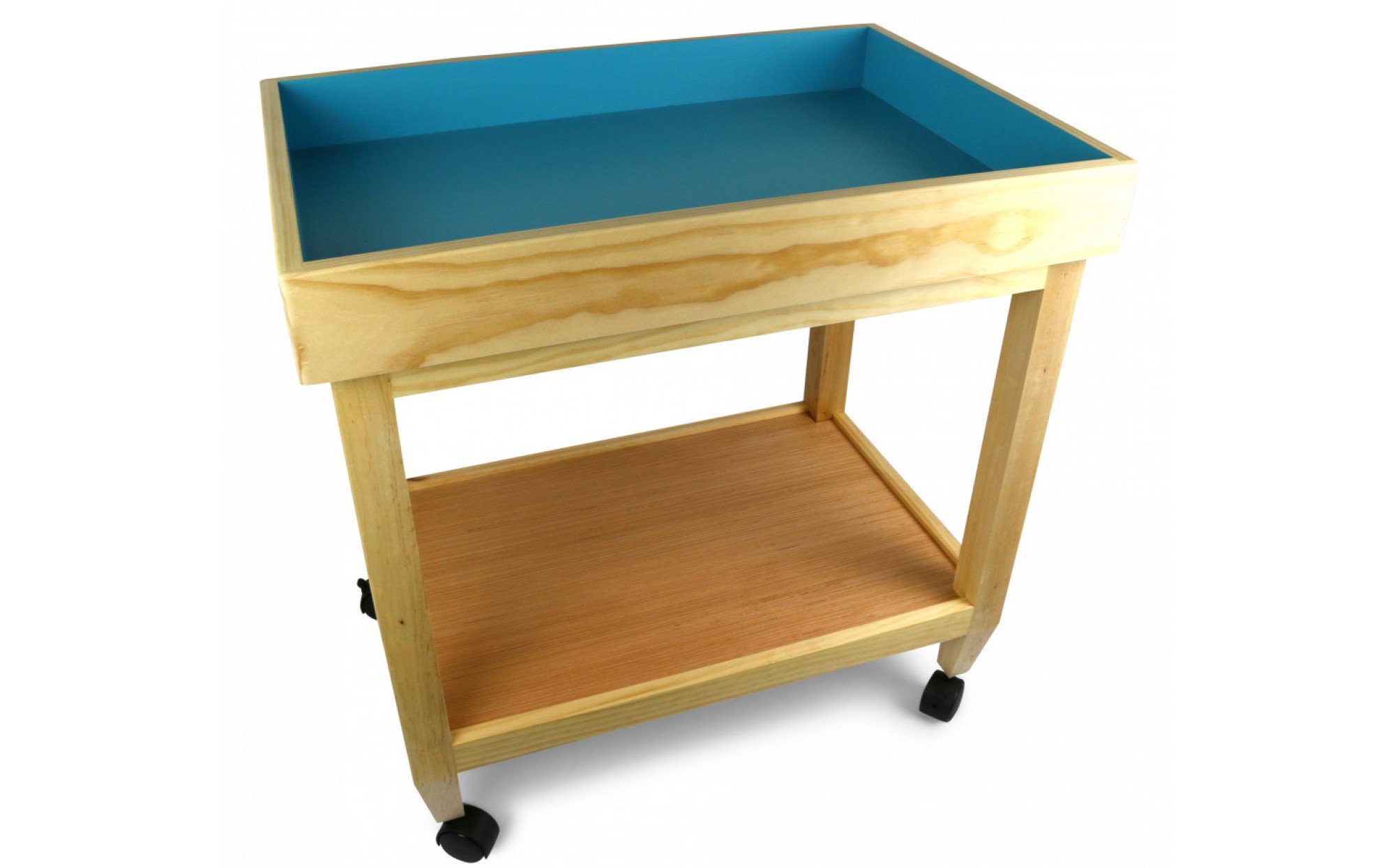 Basic Wooden Sand Tray with Rolling Cart Combo Sand Tray Therapy
