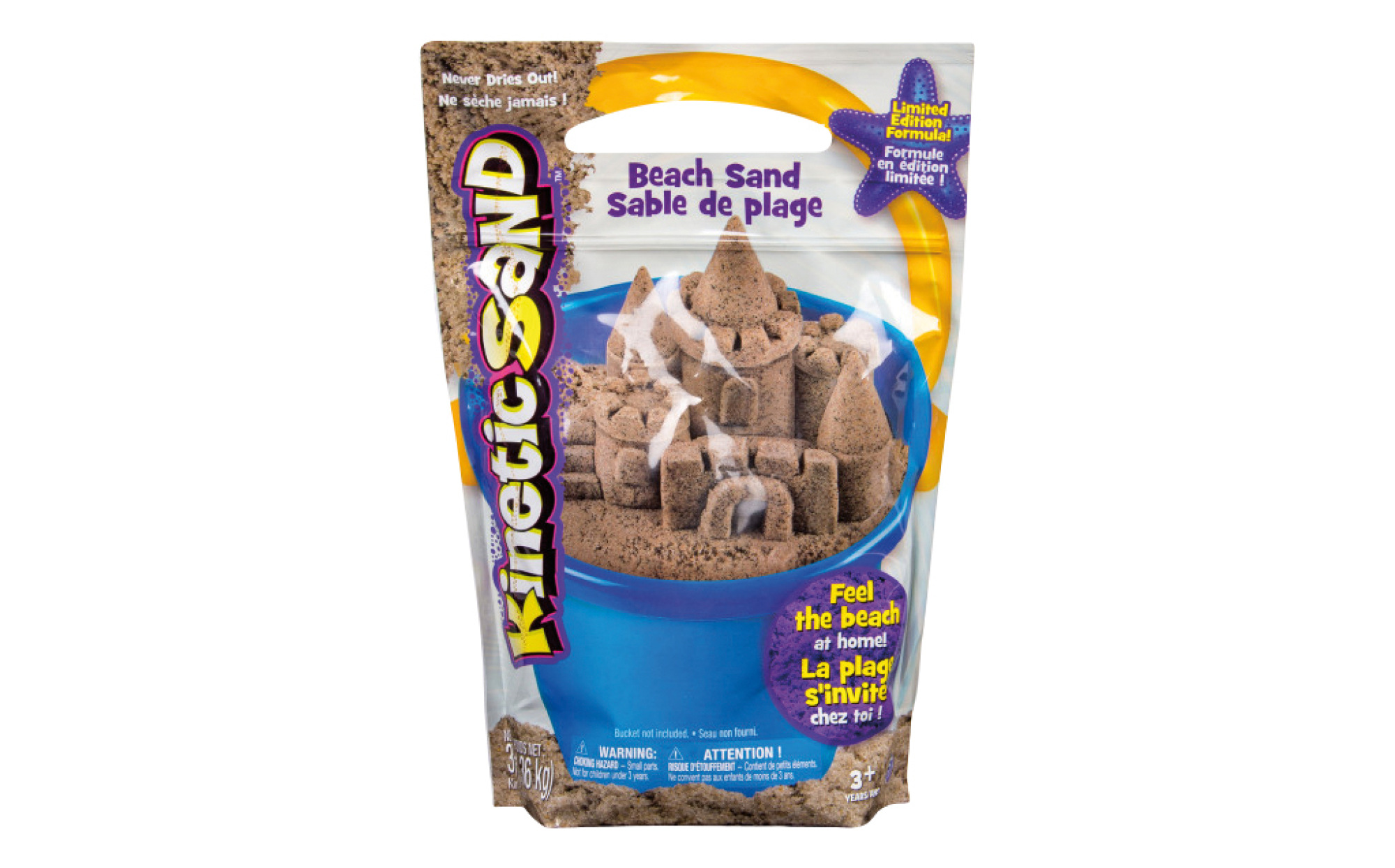 Kinetic Sand Beach Sand 3lbs | Mess-Free Sensory Play for Kids 3+