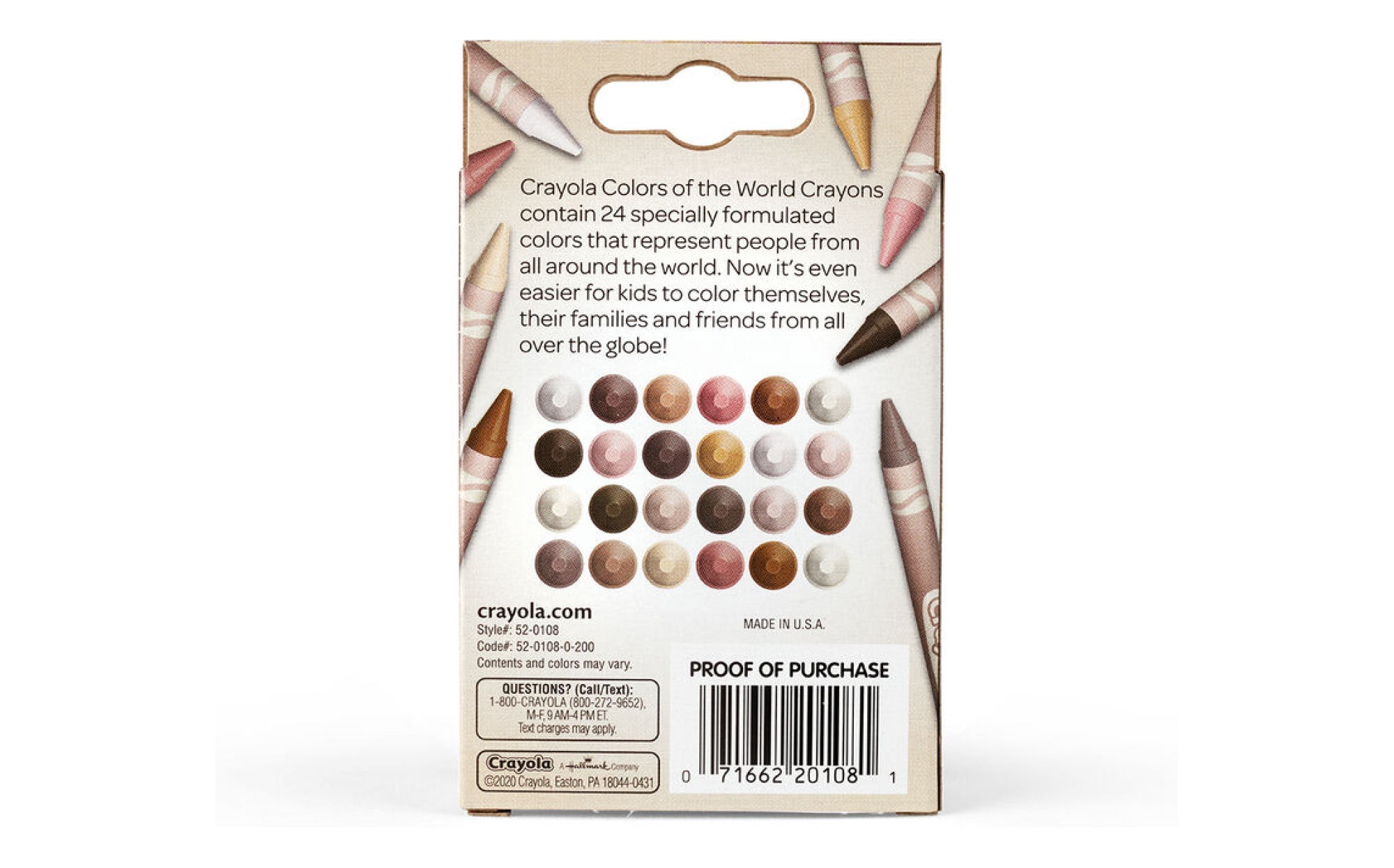 Crayola Crayons 24 Count, Colors of The World, Skin Tone Crayons, 24 Crayon  Colors - Name Brand Overstock