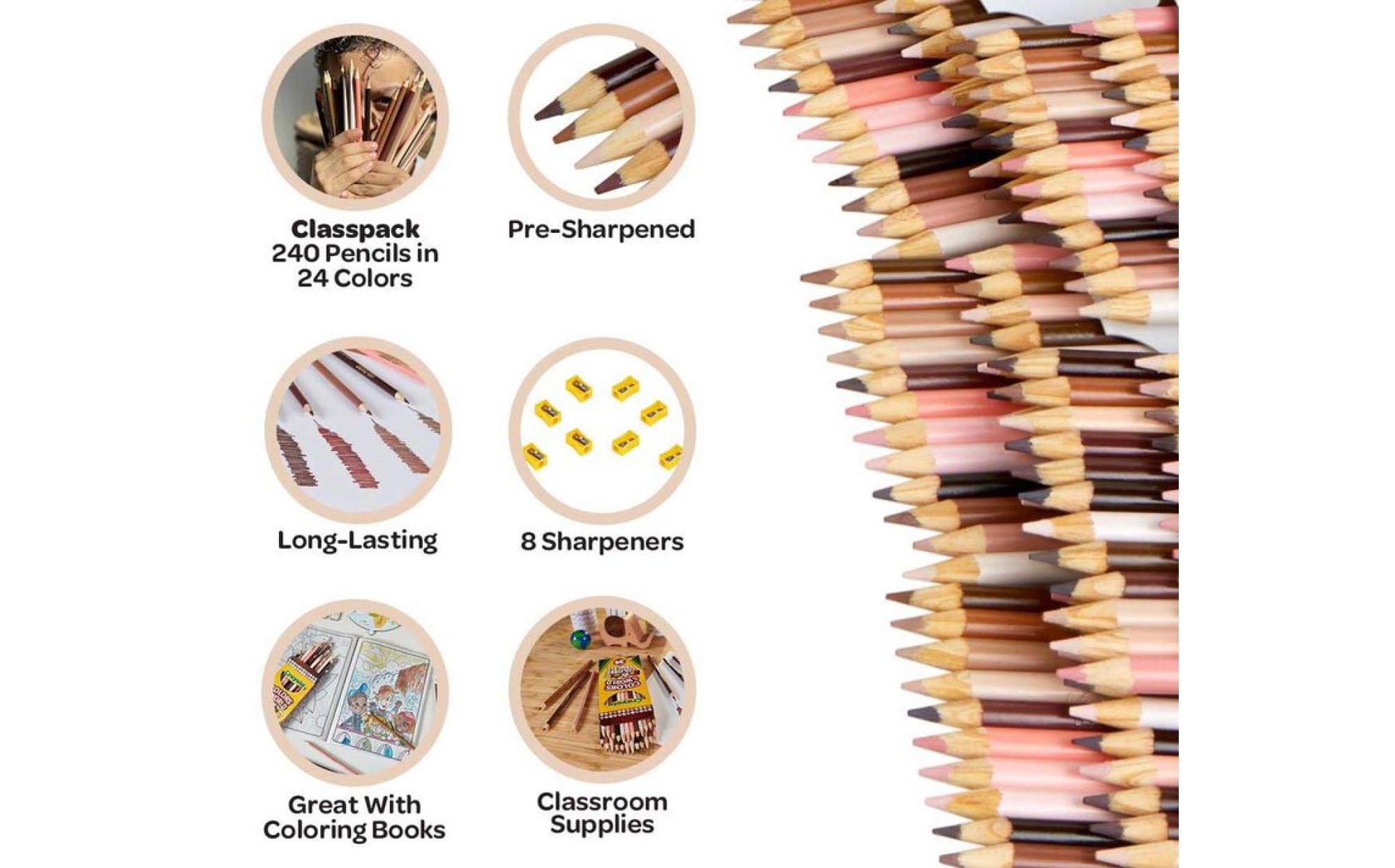 Colors of the World Classpack, Bulk Skin Tone Colored Pencils – Art Therapy