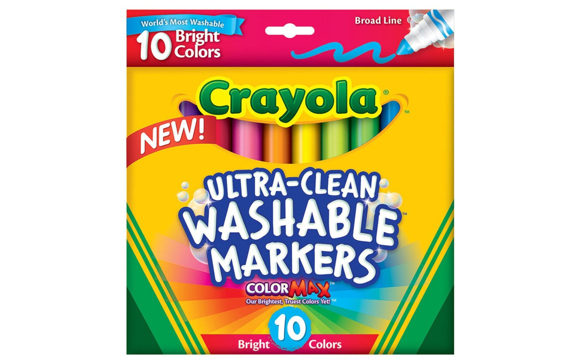 Crayola Ultra-Clean Markers, Broad Line Bright – Art Therapy