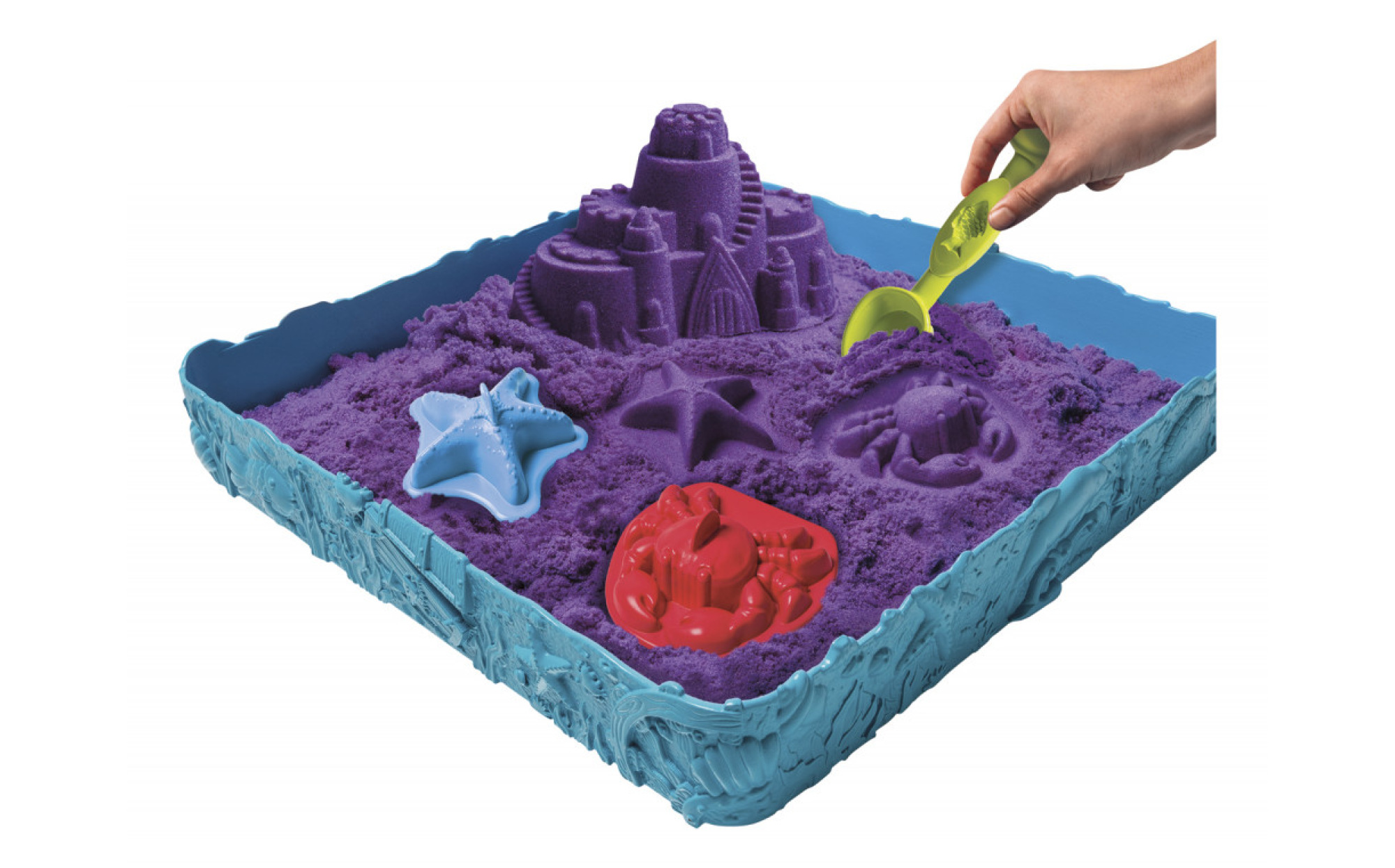 Kinetic Sand, Sandbox Set Kids Toy with 1lb All-Natural Green