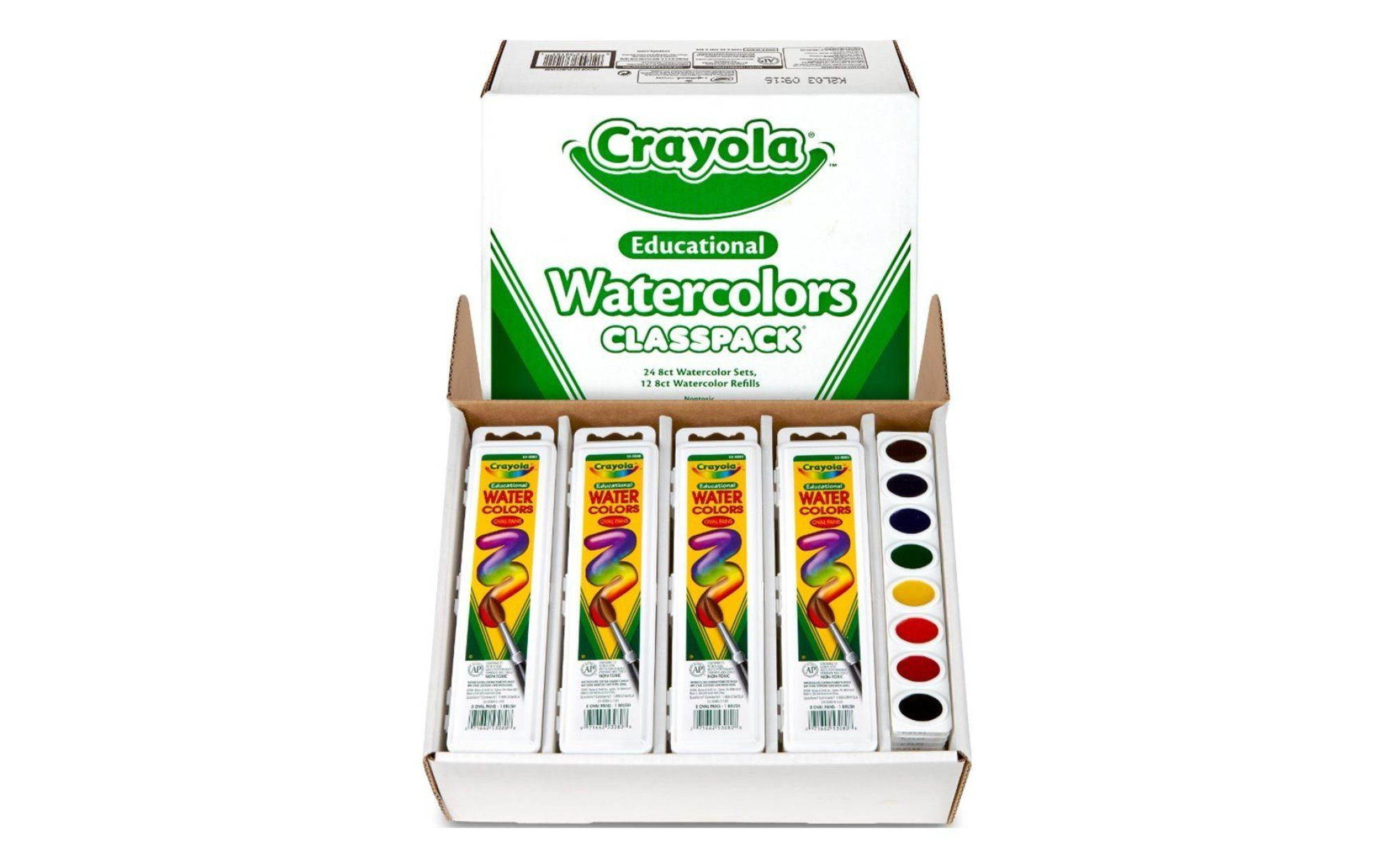 Crayola 8 Pan Set Washable Watercolors,12 Pack, Kids Indoor Activities At  Home