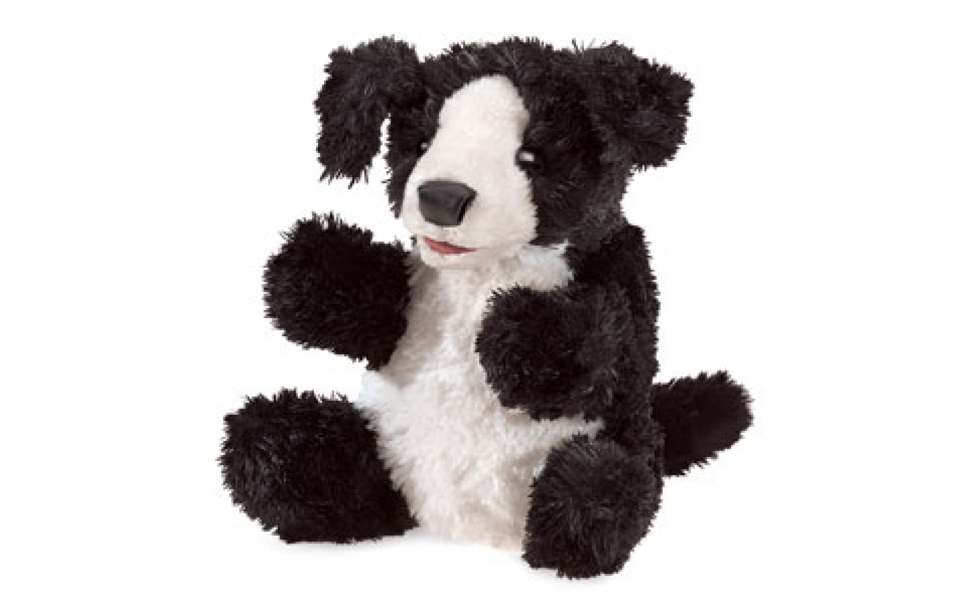 Black & White Puppy Dog Puppet Pal Hand Puppet Pretend Play Speech Therapy 