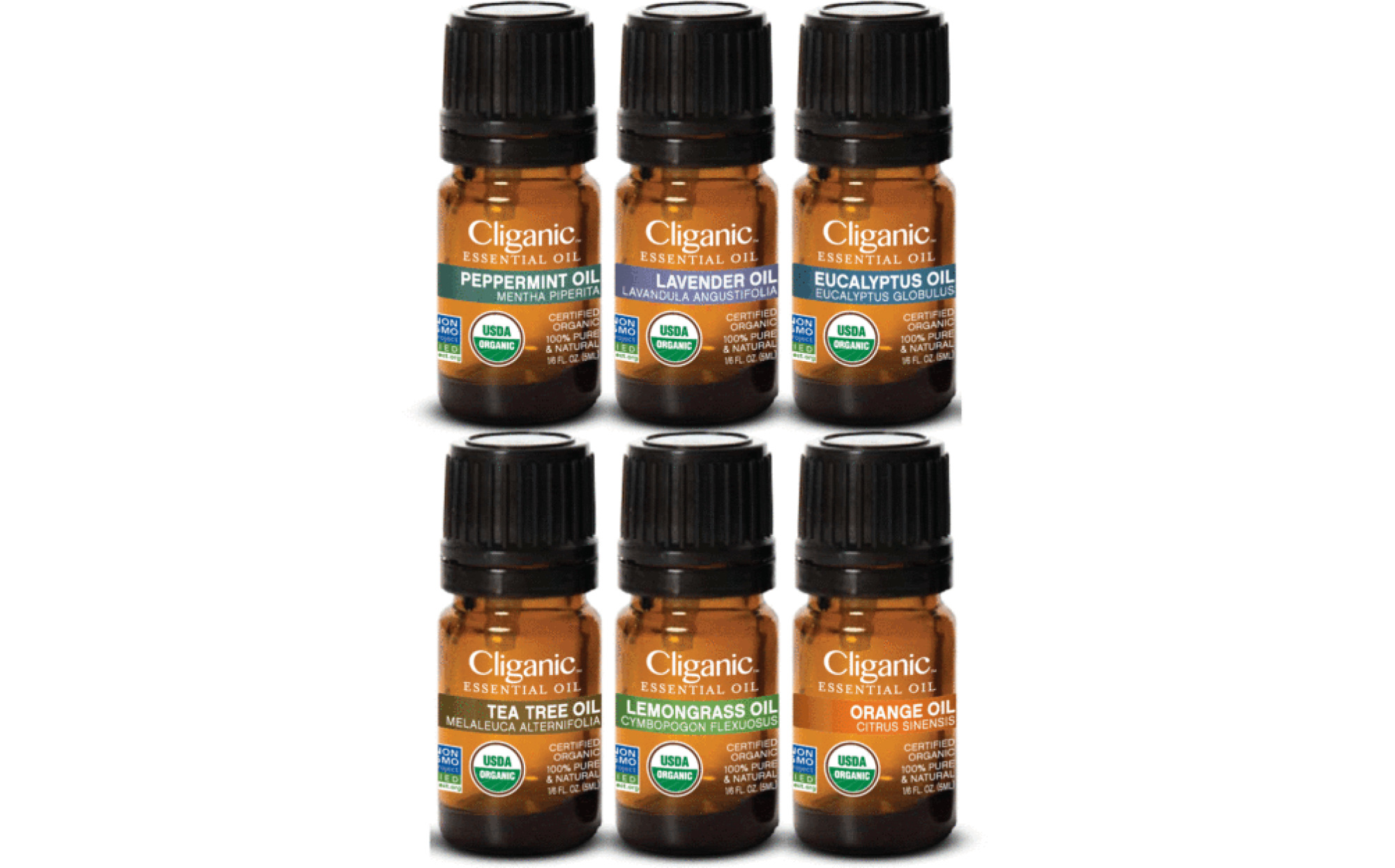 Cliganic Essential Oils Set Top 5, 100% Pure Natural USDA Organic  Aromatherapy