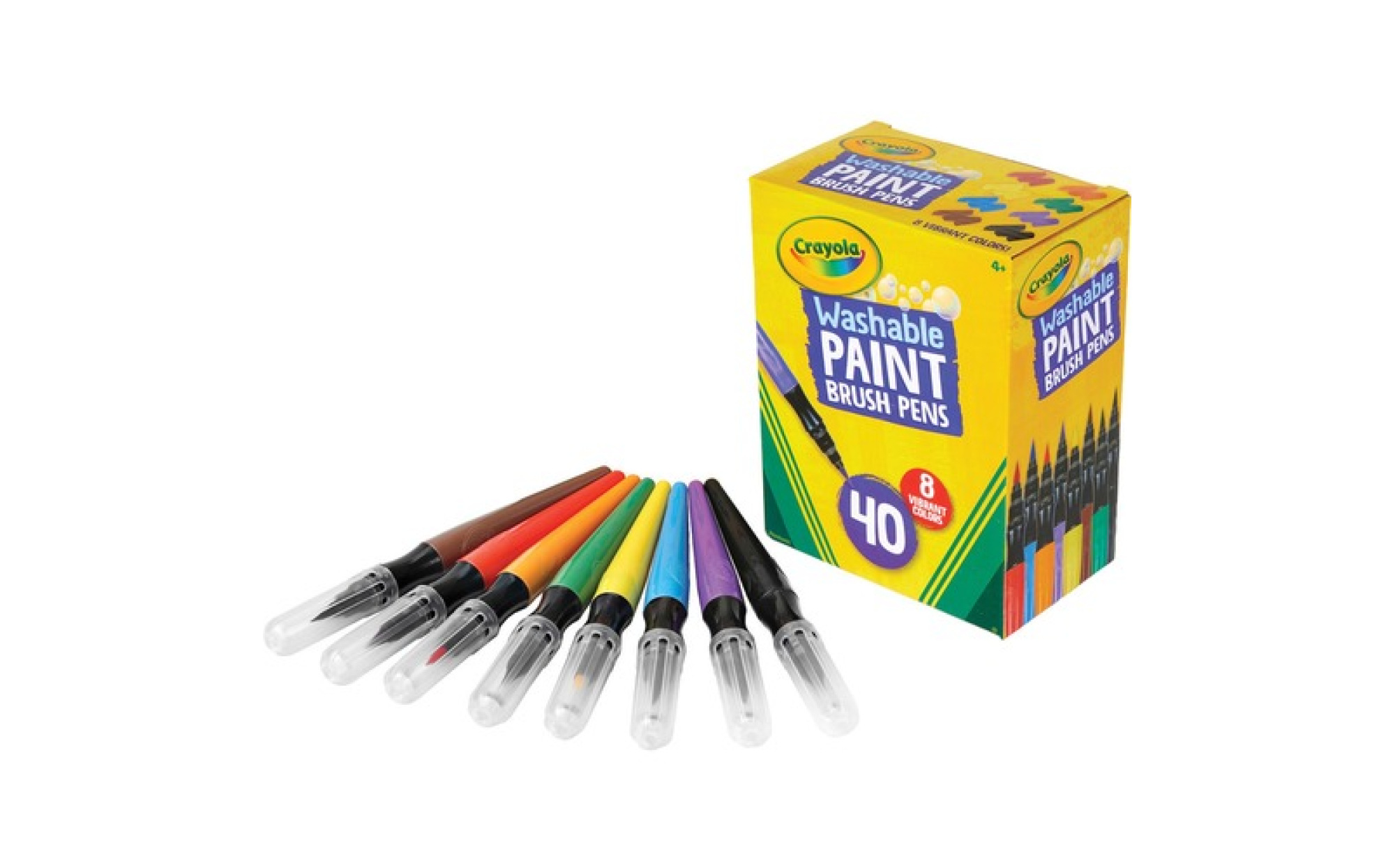 Crayola No-Drip Paint Brush Pens, Assorted Colors Set, 40 Count, Creative  Gift for Kids and Teens