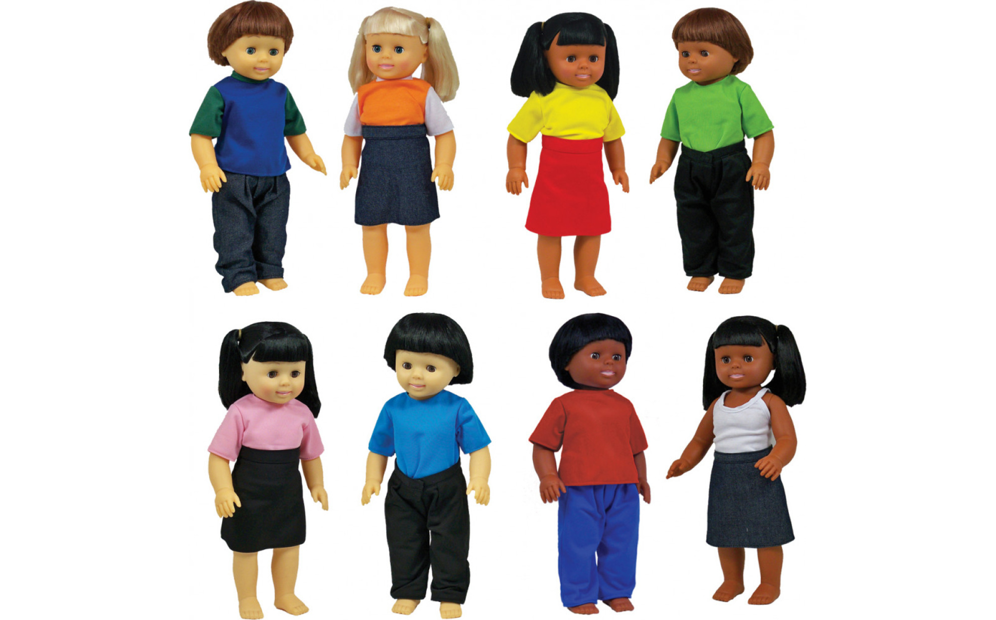 Multicultural Toddler Dolls (Set of 8 