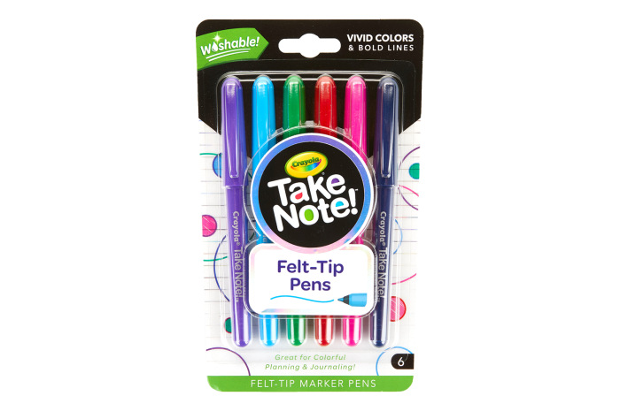 Washable Colored Felt Tip Pens (6 ct) Washable Colored Felt Tip Pens (6 ct)
