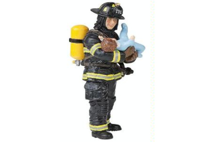 Fireman holding Baby Fireman holding Baby