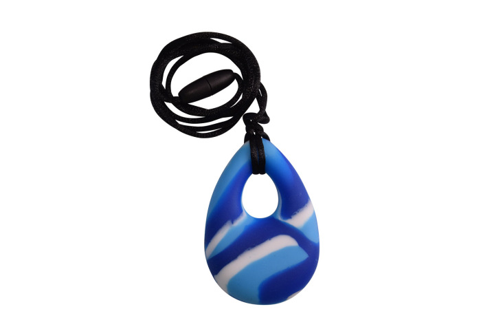 Oval Chewy Pendant- Blue Swirl