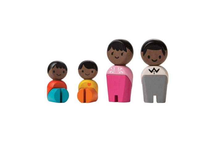 Wooden Block Family - African American Wooden Block Family - African American