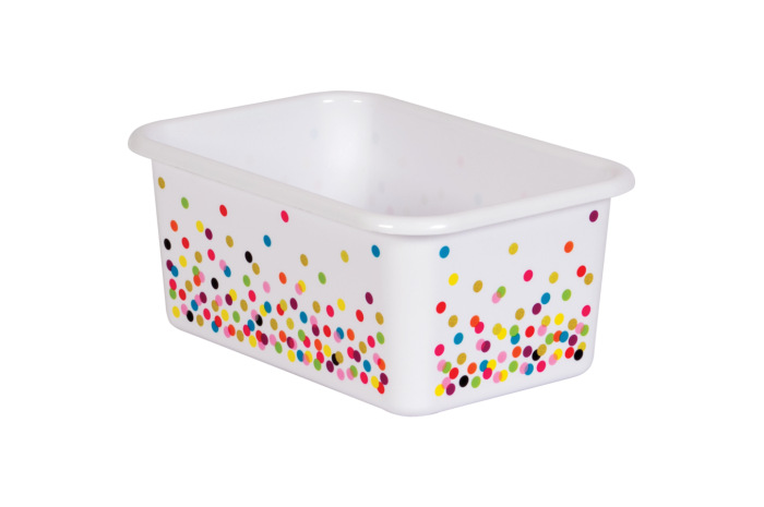 Small Plastic Storage Bin - White Confetti Small Plastic Storage Bin - White Confetti