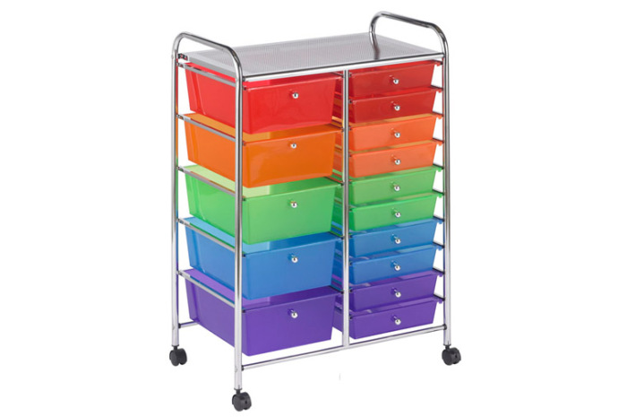 15-Bin Rolling Storage Organizer – Portable Play