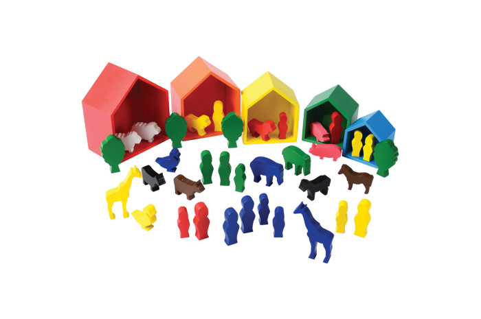 Wooden Nesting Houses and Figures Wooden Nesting Houses and Figures