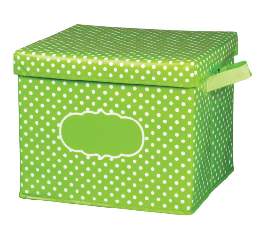 Lime Polka Dots Storage Box