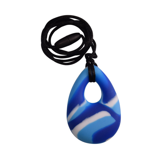 Oval Chewy Pendant- Blue Swirl