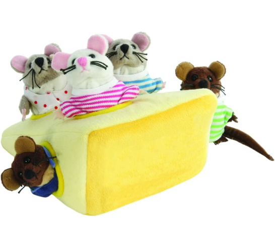 Mouse Family in Cheese Puppet