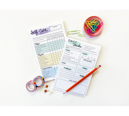 Self Care Checklist Habit Tracker Notepad