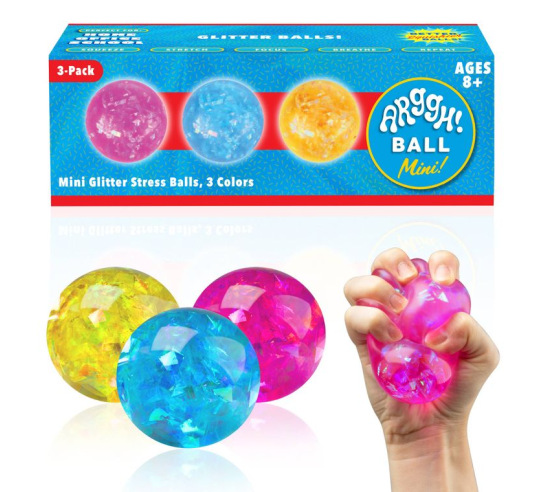 Arggh! 3 Pack Fidget Ball - Sensory Glitter