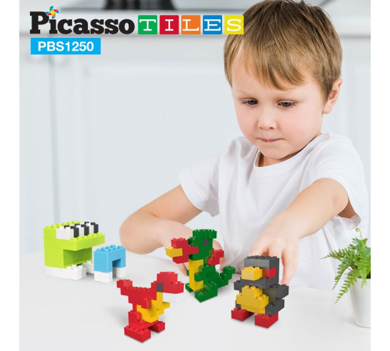 PicassoTiles Brick Building Set - 1,250 Piece