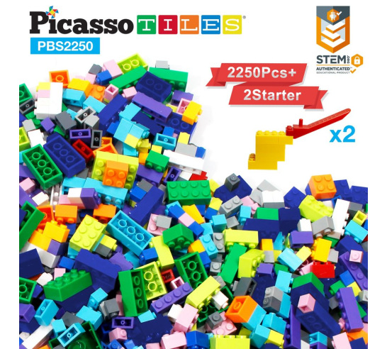 PicassoTiles Brick Building Set - 2,250 Piece