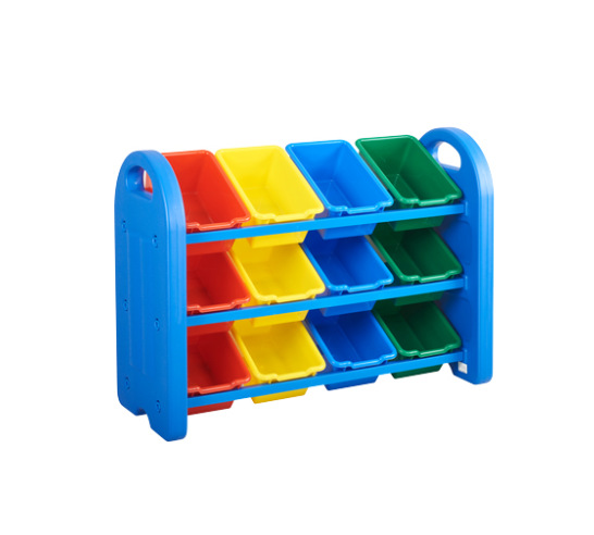 3-Tier Storage Organizer With Bins, Blue