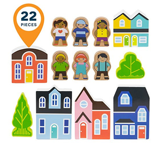 Blocktown People, Tree & Building Set (22 Pieces)