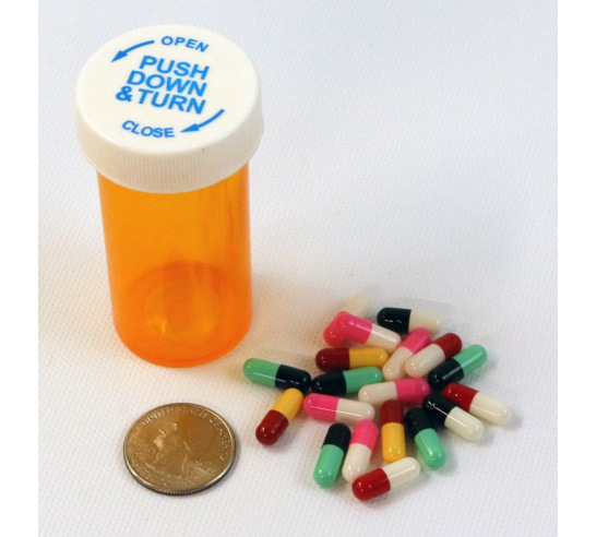 Prescription Bottle and Capsules 