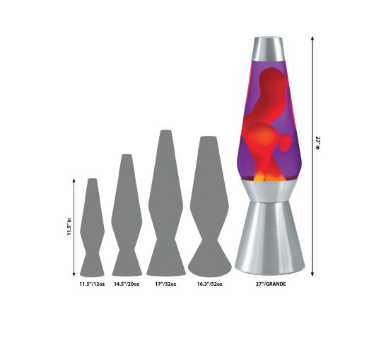 Grande LAVA Lamp - Yellow/Purple/Silver