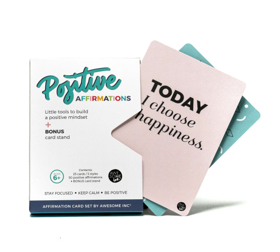 Positive Affirmations Card Set with Display Stand