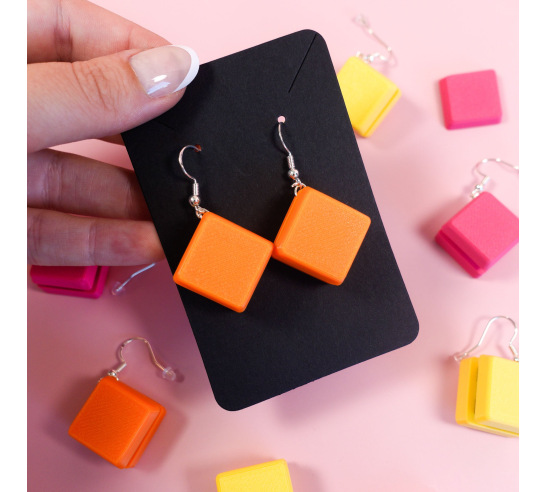 Mechanical Fidget Earrings - Orange