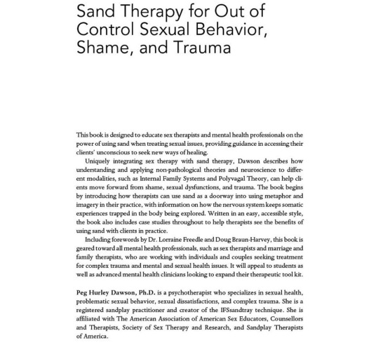 Sand Therapy for Out of Control Sexual Behavior, Shame, and Trauma