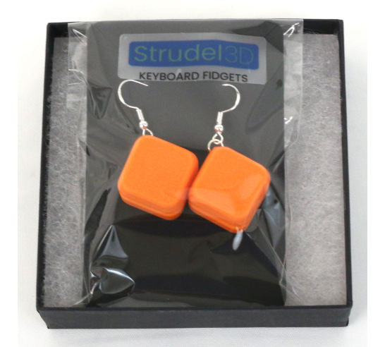 Mechanical Fidget Earrings - Orange