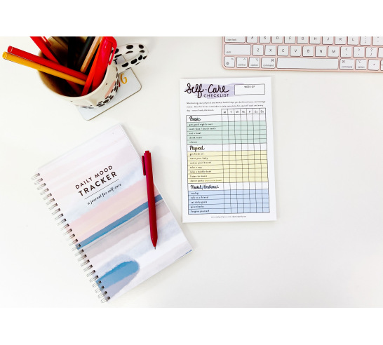 Self Care Checklist Habit Tracker Notepad