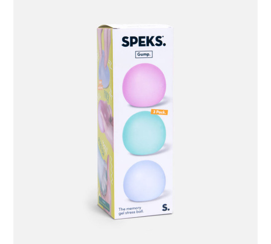 Speks Gump Memory Gel Stress Ball - 3 Pack - Multicolor