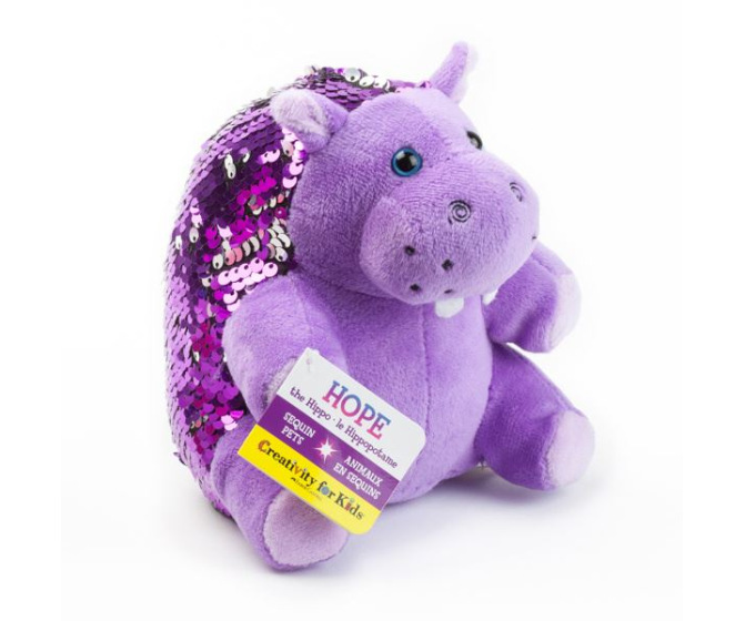 Hope the Hippo: Mini Weighted Sequin Pet
