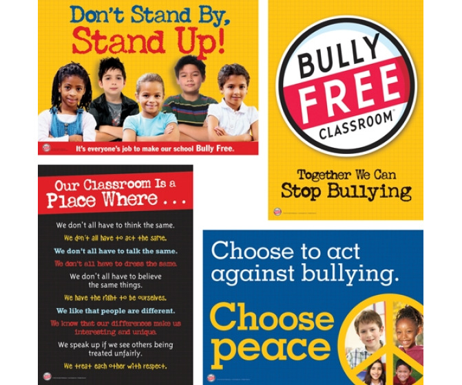 Bully Free Classroom Elementary School Poster Set – Playroom ...