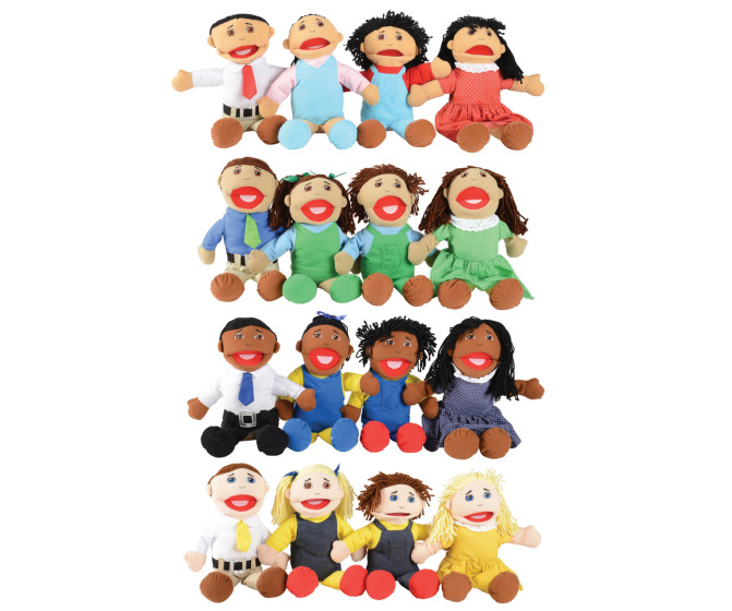 Ethnically Diverse Family Puppet Set (16 Puppets)
