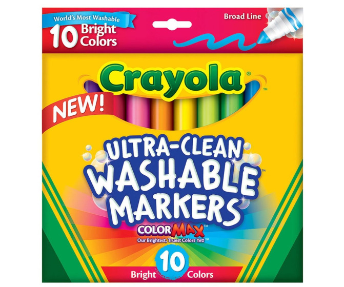 Crayola Ultra-Clean Markers, Broad Line Bright