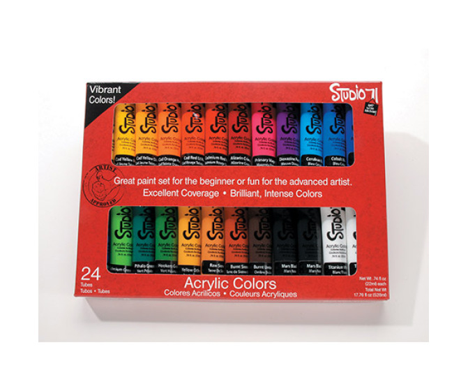 Acrylic Paint Set: 24 tubes