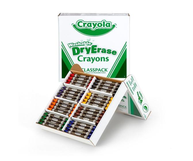 Dry Erase Washable Crayons - 36 Set Classpack