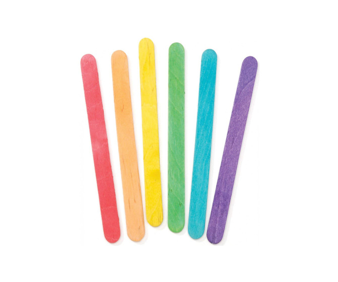 Colorful Wood Craft Sticks - 100 pieces