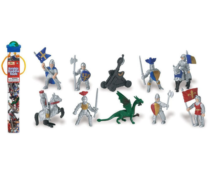 Knights and Dragons Toob- 9 Figurines